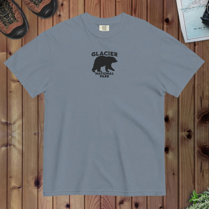 Glacier National Park premium embroidered t-shirt alternate apparel color or product angle