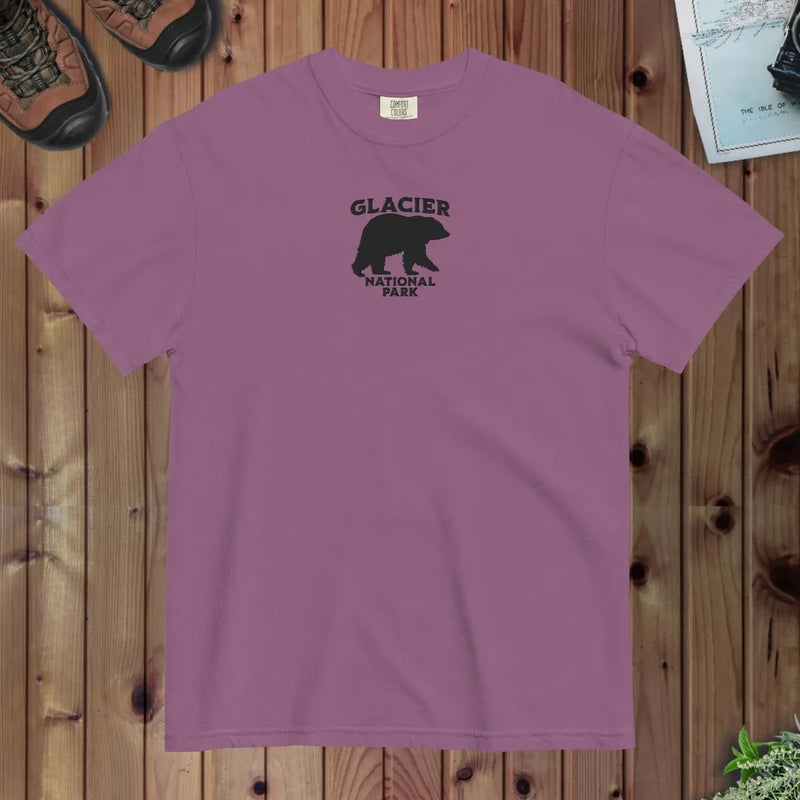 Glacier National Park premium embroidered t-shirt shown in lifestyle or modeled setting