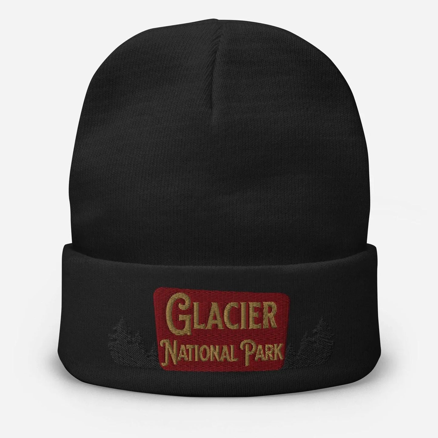 Glacier National Park sign embroidered beanie alternate product angle