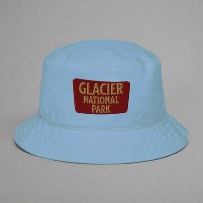 Glacier National Park sign organic embroidered bucket hat alternate product angle