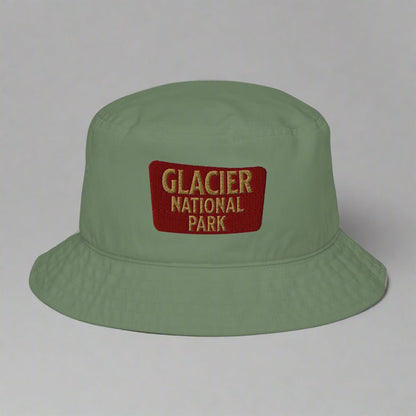 Glacier National Park sign organic embroidered bucket hat alternate product angle