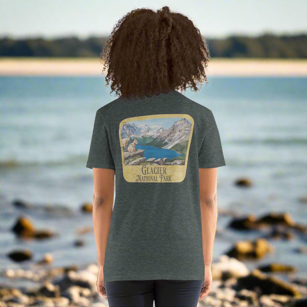 Glacier National Park Sign Unisex T-shirt Embroidered - Parks ApparelT-Shirt