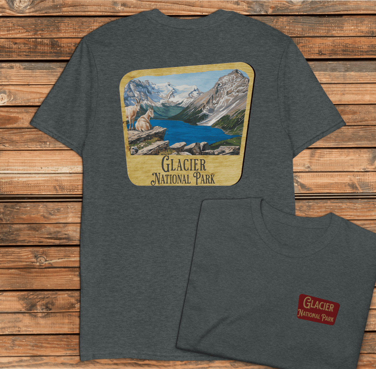Glacier National Park Sign Unisex T-shirt Embroidered - Parks ApparelT-Shirt