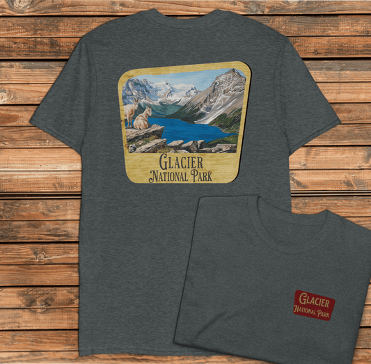 Glacier National Park Sign Unisex T-shirt Embroidered - Parks ApparelT-Shirt