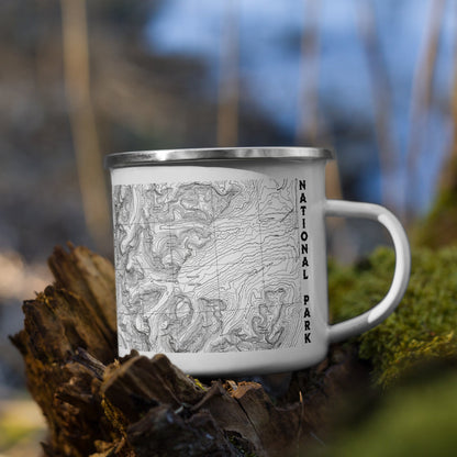 Glacier National Park Topographic Camp Mug - Parks Apparelcamp mug