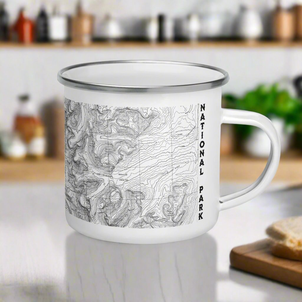 Glacier National Park Topographic Camp Mug - Parks Apparelcamp mug