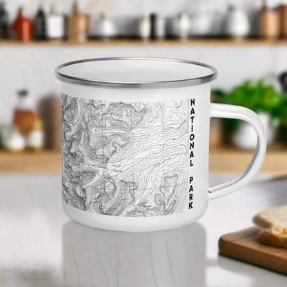 Glacier National Park Topographic Camp Mug - Parks Apparelcamp mug