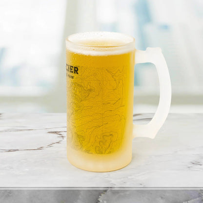 Glacier National Park Topographic Frosted Pint Mug CDT PNT Trail - Parks ApparelDrinkware