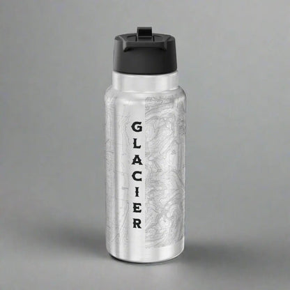 Glacier National Park Topographic Insulated Water Bottle Tumbler 32oz - Parks ApparelMug