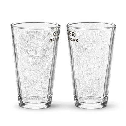 Glacier National Park Topographic Pint Glass - Parks Apparelpint glass