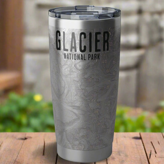 Glacier National Park Topographic Tumbler 20oz - Parks ApparelMug