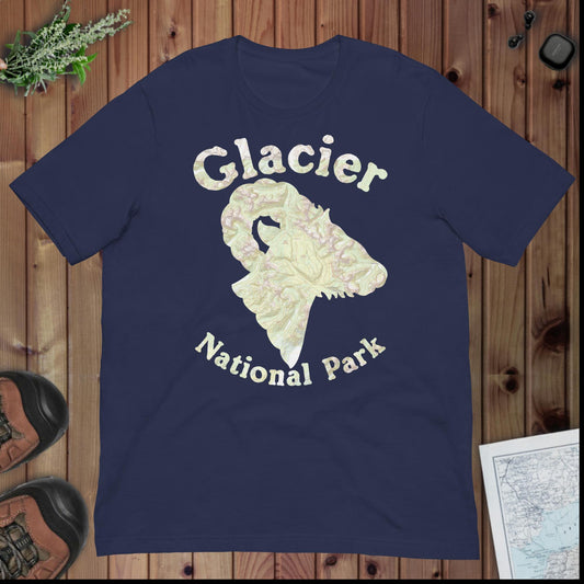 Glacier Topo Horned Sheep T-shirt - Parks ApparelT-Shirt