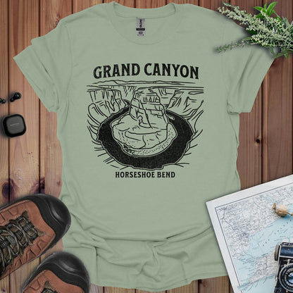 Grand Canyon Horseshoe Bend graphic t-shirt shown from alternate product angle