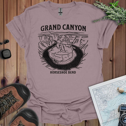 Grand Canyon Horseshoe Bend graphic t-shirt shown from alternate product angle