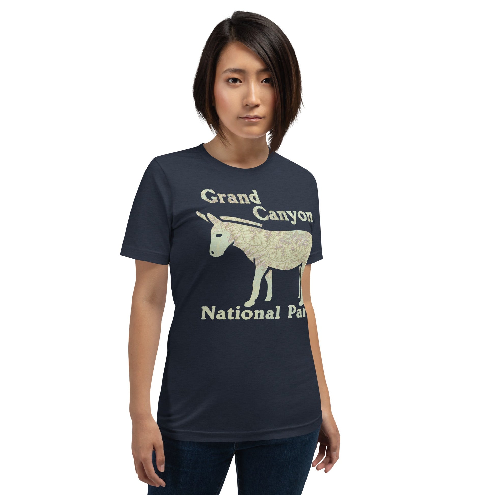 Grand Canyon Mule national park topo t-shirt detail or alternate product view