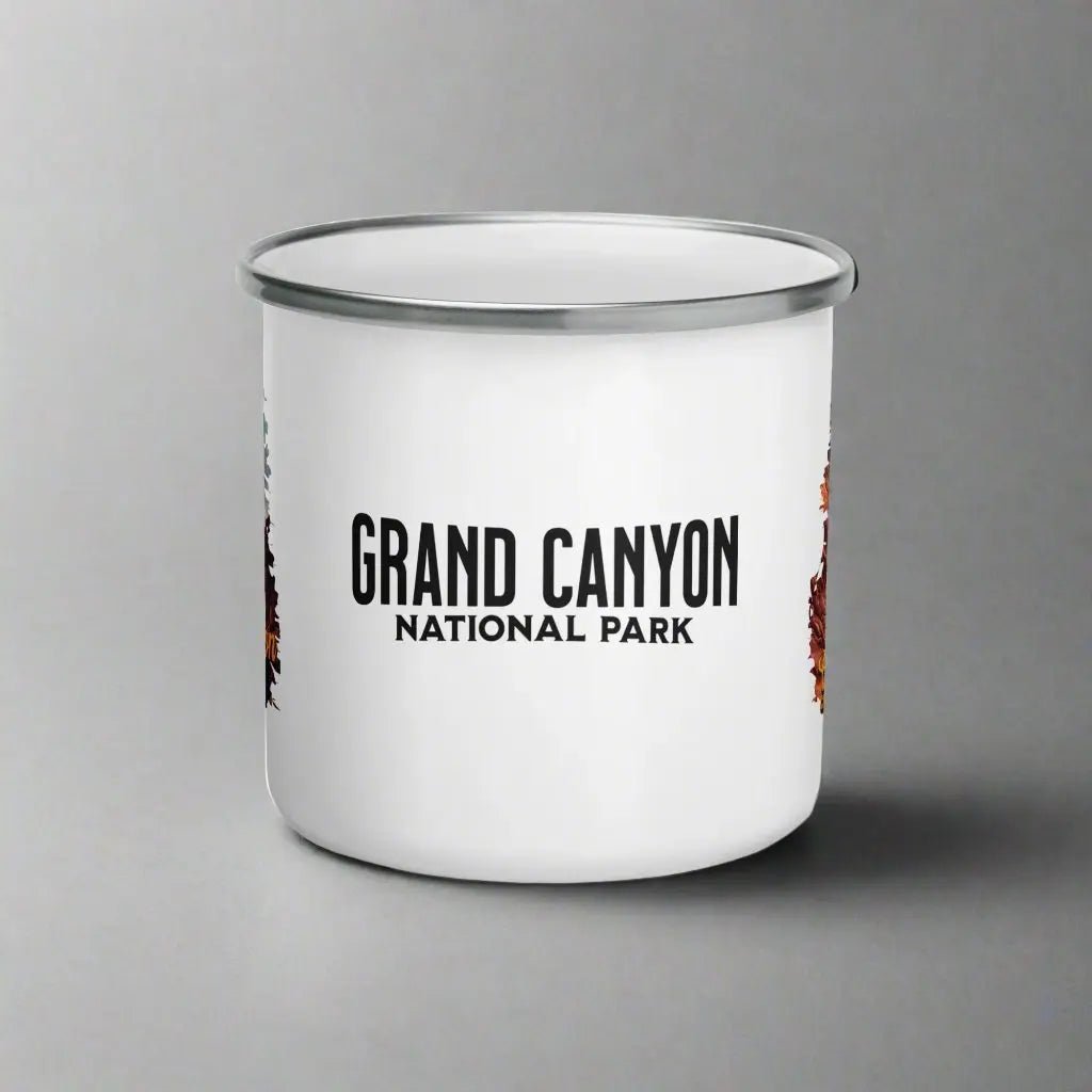 Grand Canyon National Park enamel camp mug shown from alternate product angle