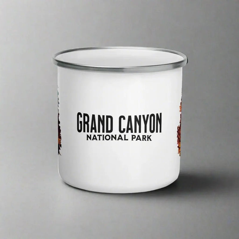 Grand Canyon National Park enamel camp mug shown from alternate product angle