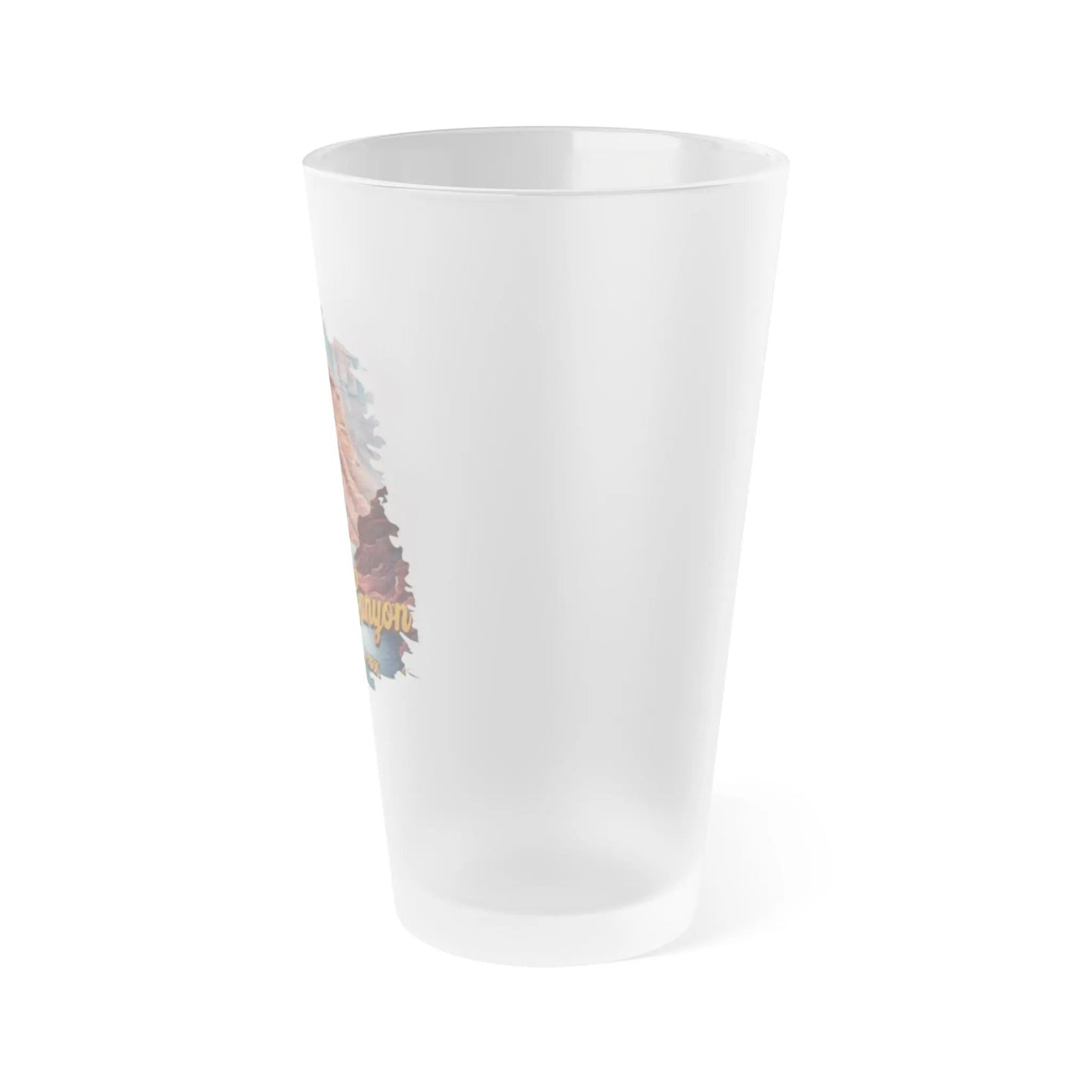 Grand Canyon National Park Frosted Pint Glass 16oz Distressed River Graphic - Parks ApparelDrinkware