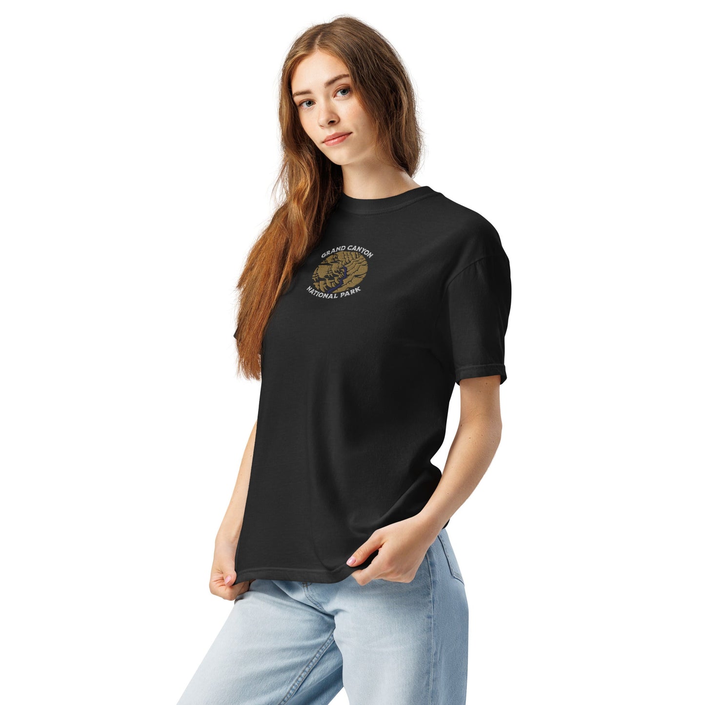 Grand Canyon National Park premium embroidered t-shirt shown in lifestyle or modeled setting