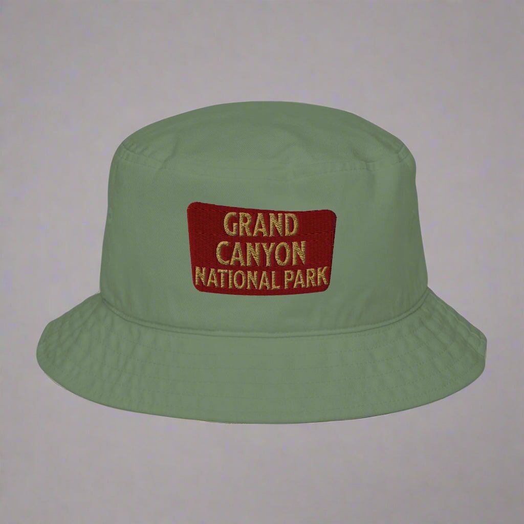 Grand Canyon National Park sign embroidered organic bucket hat alternate product angle