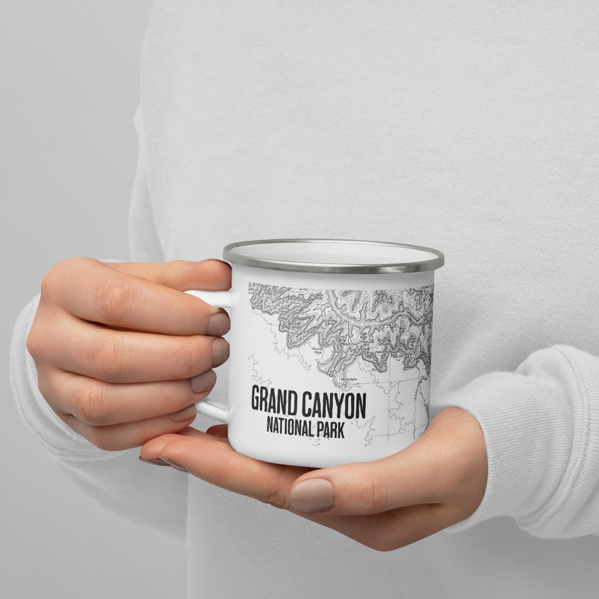 Grand Canyon National Park topographic durable enamel camp mug showing design detail or product variation