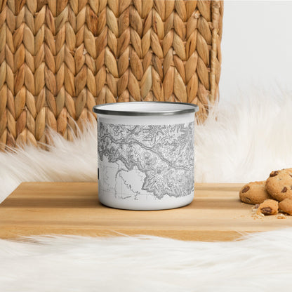 Grand Canyon National Park topographic durable enamel camp mug shown from alternate product angle