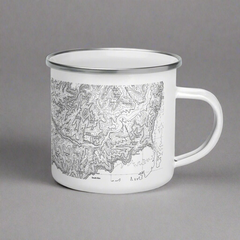 Grand Canyon National Park topographic durable enamel camp mug shown from alternate product angle