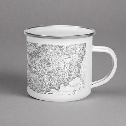 Grand Canyon National Park topographic durable enamel camp mug shown from alternate product angle
