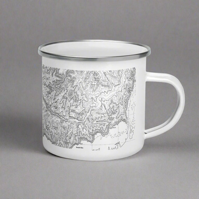 Grand Canyon National Park topographic durable enamel camp mug shown from alternate product angle