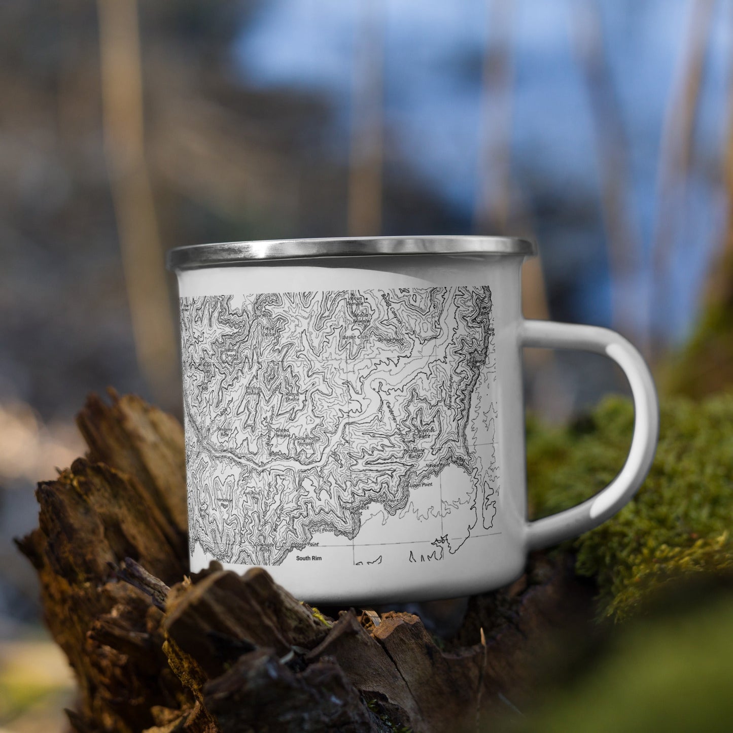 Grand Canyon National Park topographic durable enamel camp mug showing design detail or product variation