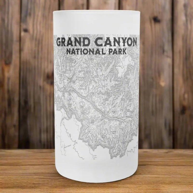 Grand Canyon National Park Topographic Frosted Pint Mug - Parks ApparelDrinkware