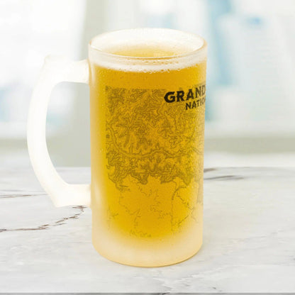Grand Canyon National Park Topographic Frosted Pint Mug - Parks ApparelDrinkware