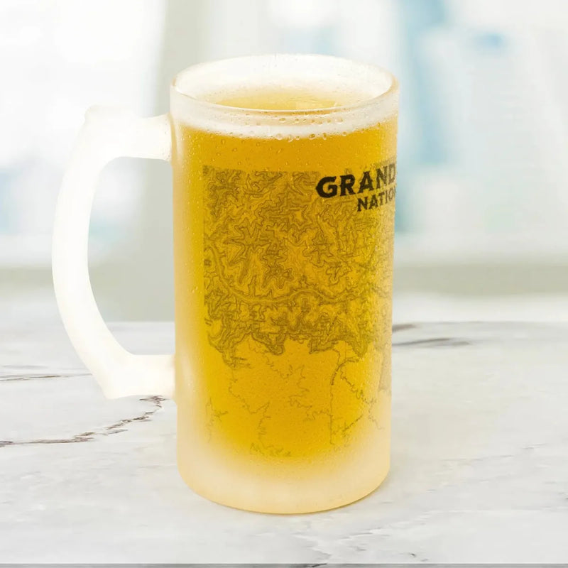 Grand Canyon National Park Topographic Frosted Pint Mug - Parks ApparelDrinkware