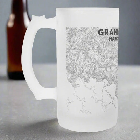 Grand Canyon National Park Topographic Frosted Pint Mug - Parks ApparelDrinkware