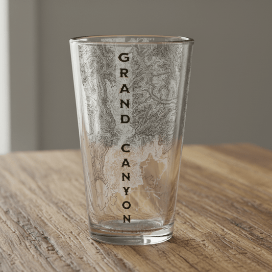 Grand Canyon National Park Topographic Pint Glass - Parks ApparelDrinkware