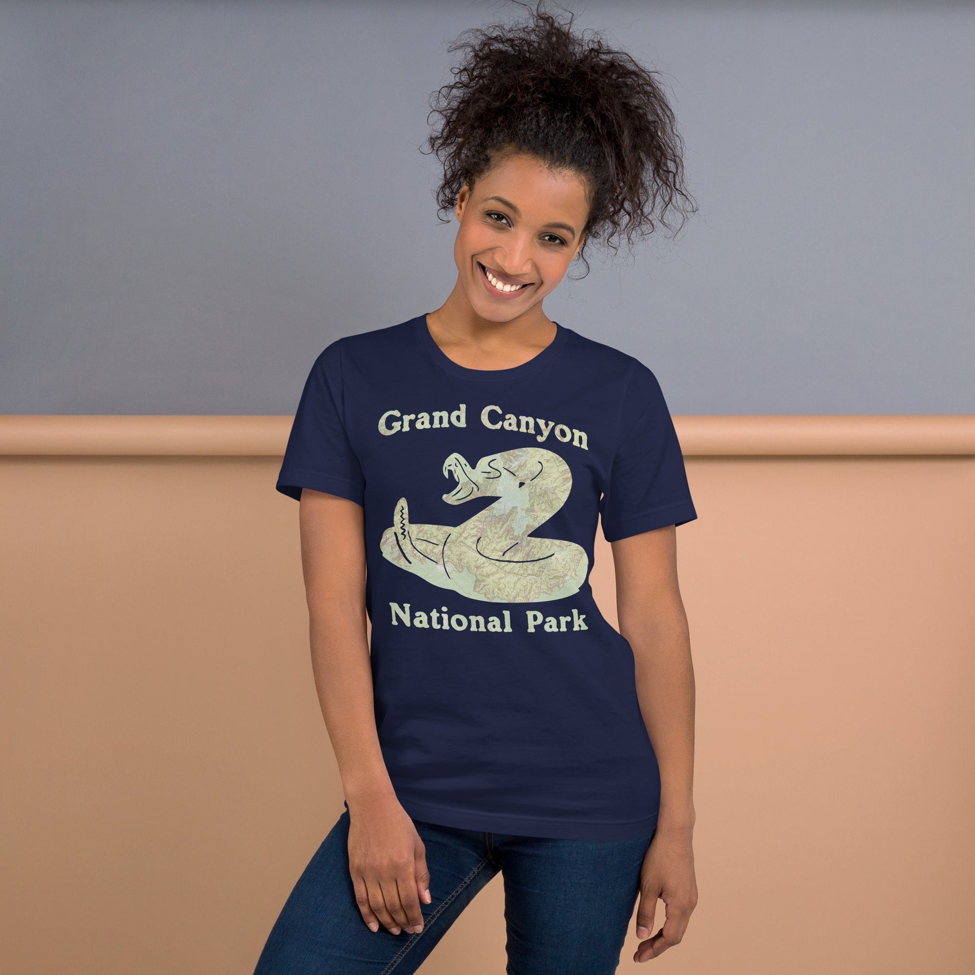 Grand Canyon Rattlesnake national park topo t-shirt detail or alternate product view