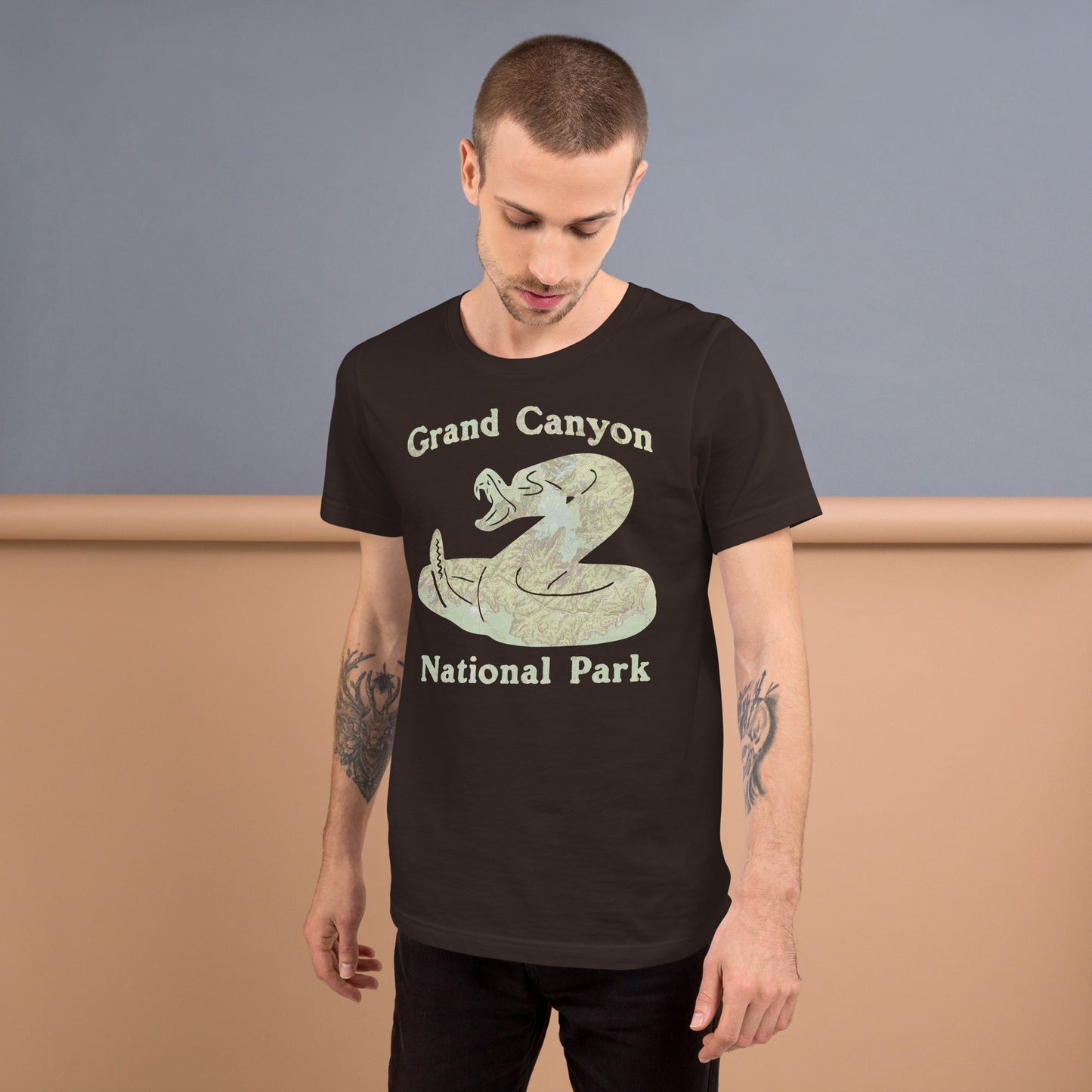 Grand Canyon Rattlesnake national park topo t-shirt alternate apparel color or product angle