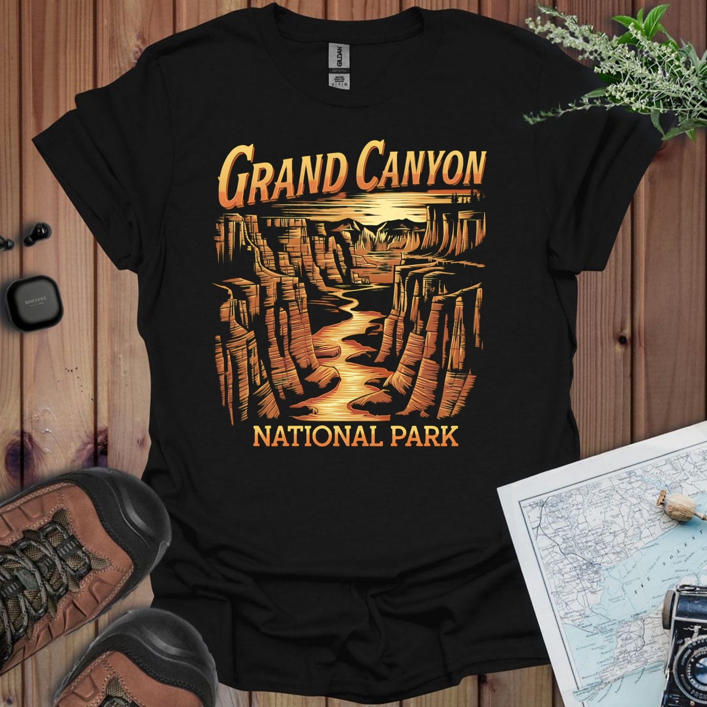 Grand Canyon canyon view graphic t-shirt shown in lifestyle or modeled setting