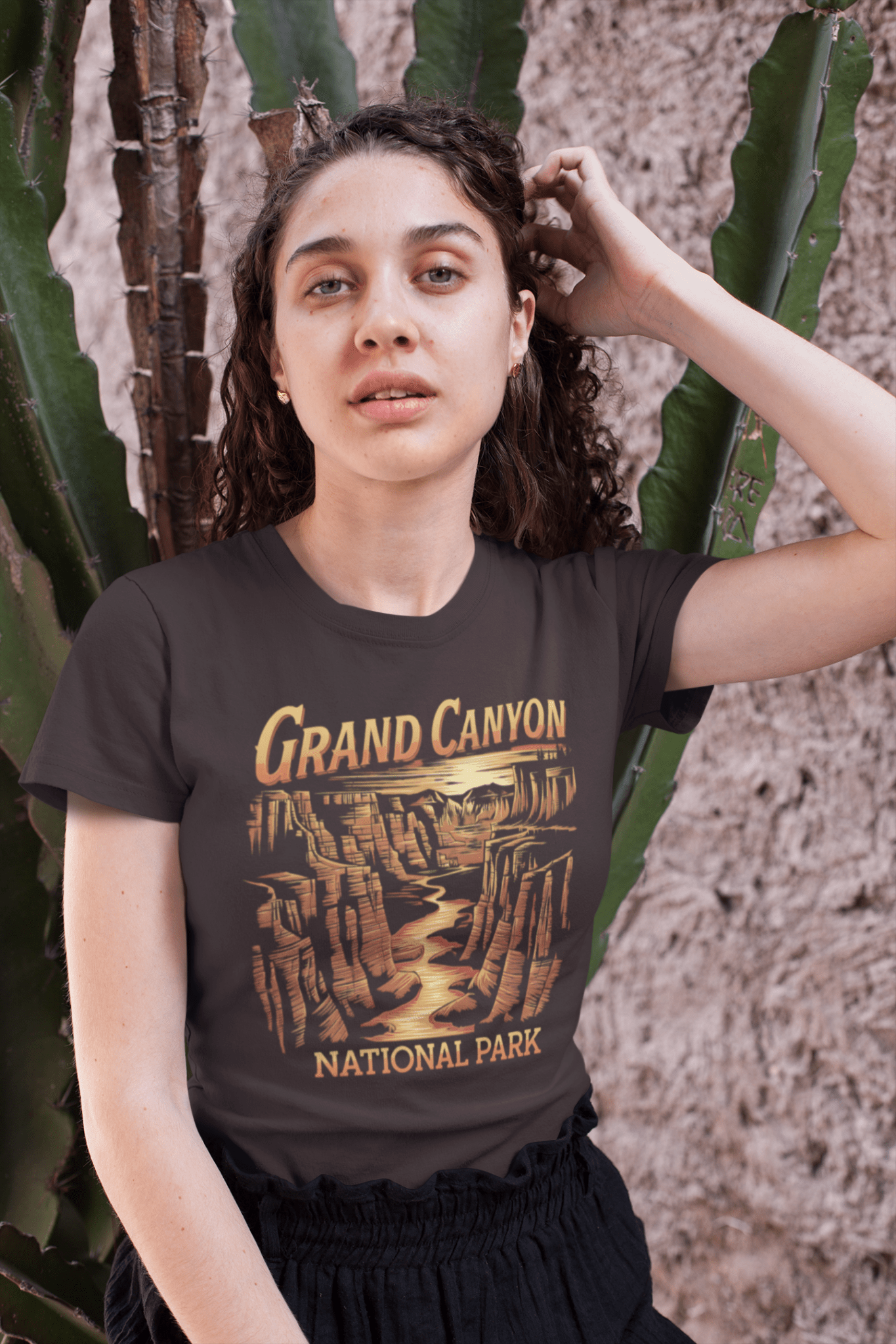 Grand Canyon canyon view graphic t-shirt shown in lifestyle or modeled setting