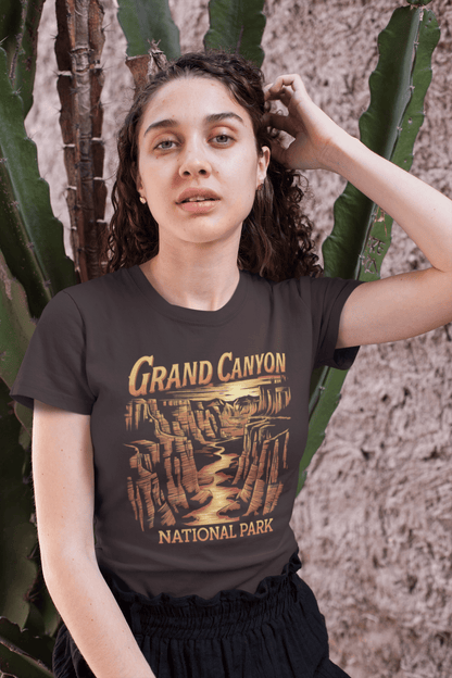 Grand Canyon canyon view graphic t-shirt shown in lifestyle or modeled setting