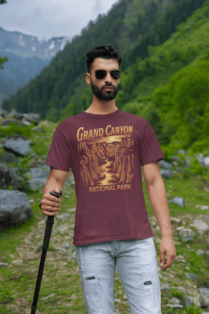 Grand Canyon canyon view graphic t-shirt shown in alternate apparel color