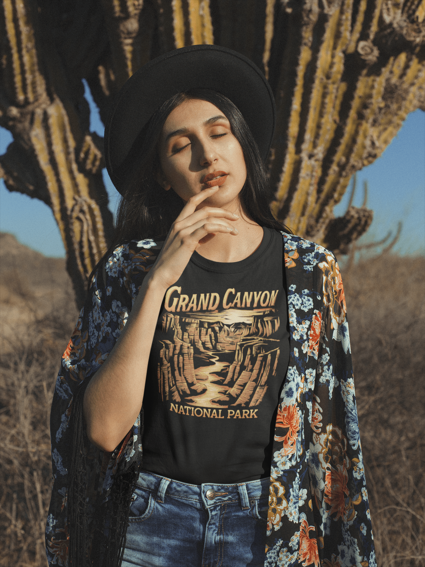 Grand Canyon canyon view graphic t-shirt shown in alternate apparel color