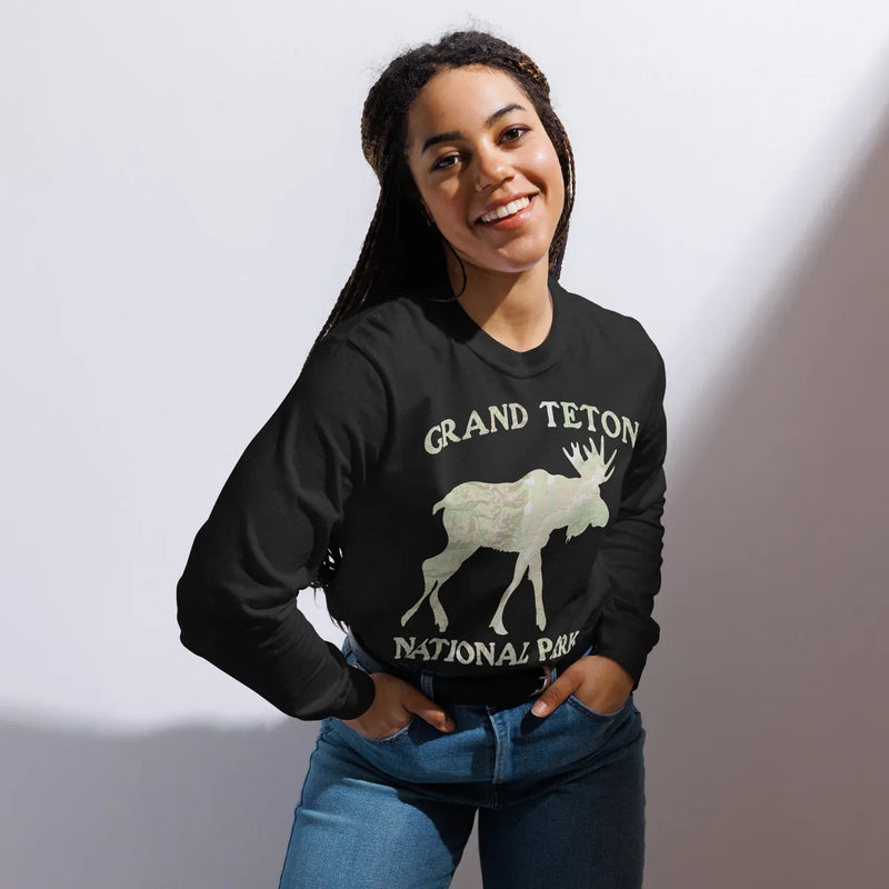 Grand Teton Moose Heavyweight Long Sleeve Topo Tee - Parks ApparelLong - sleeve
