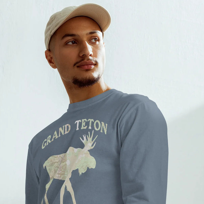 Grand Teton Moose Heavyweight Long Sleeve Topo Tee - Parks ApparelLong - sleeve