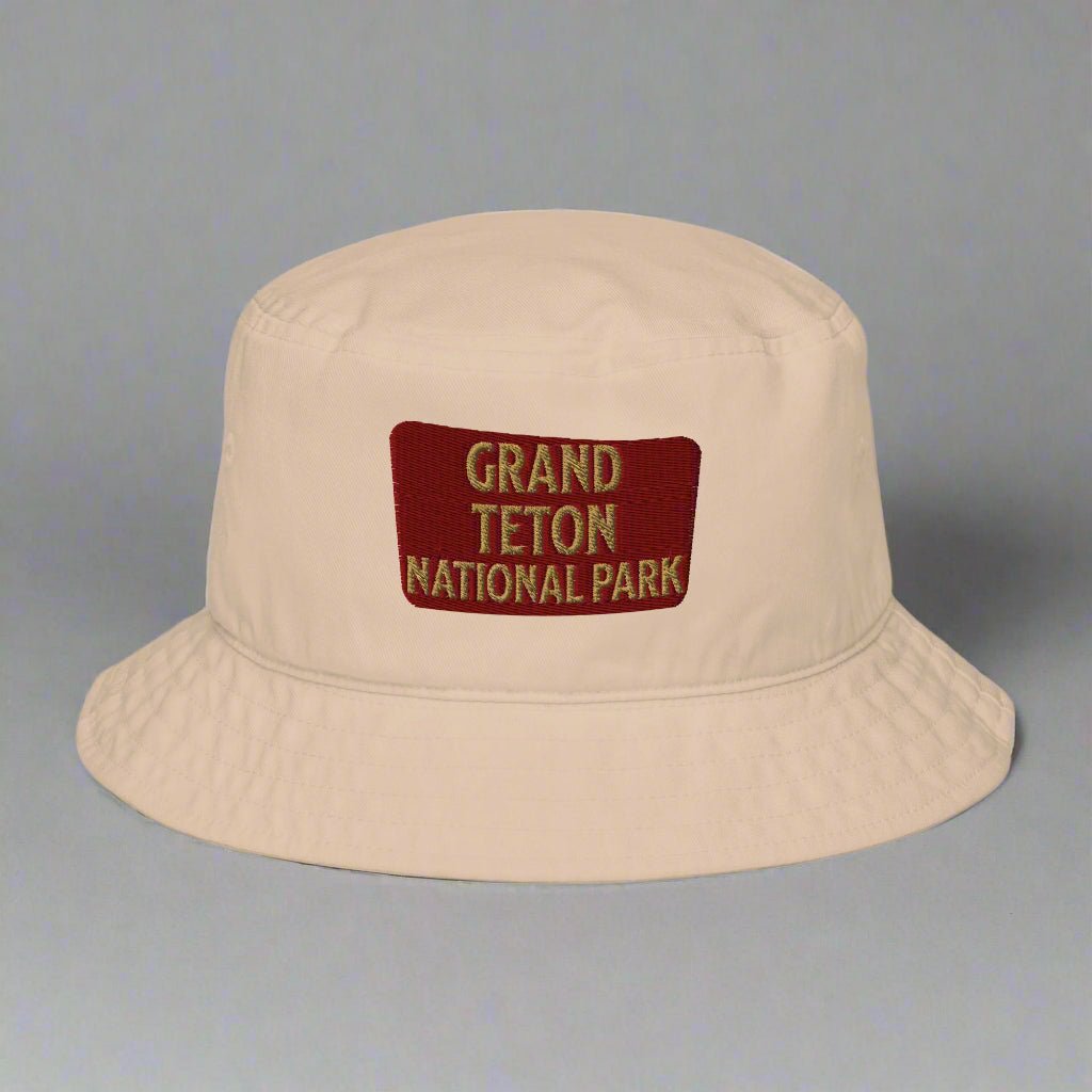 Grand Teton National Park Organic Embroidered Bucket Hat - Parks ApparelHeadwear