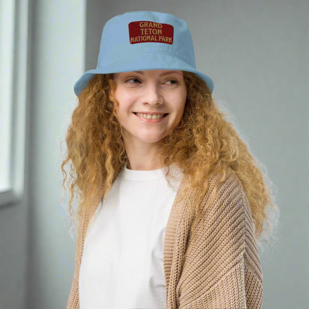 Grand Teton National Park Organic Embroidered Bucket Hat - Parks ApparelHeadwear