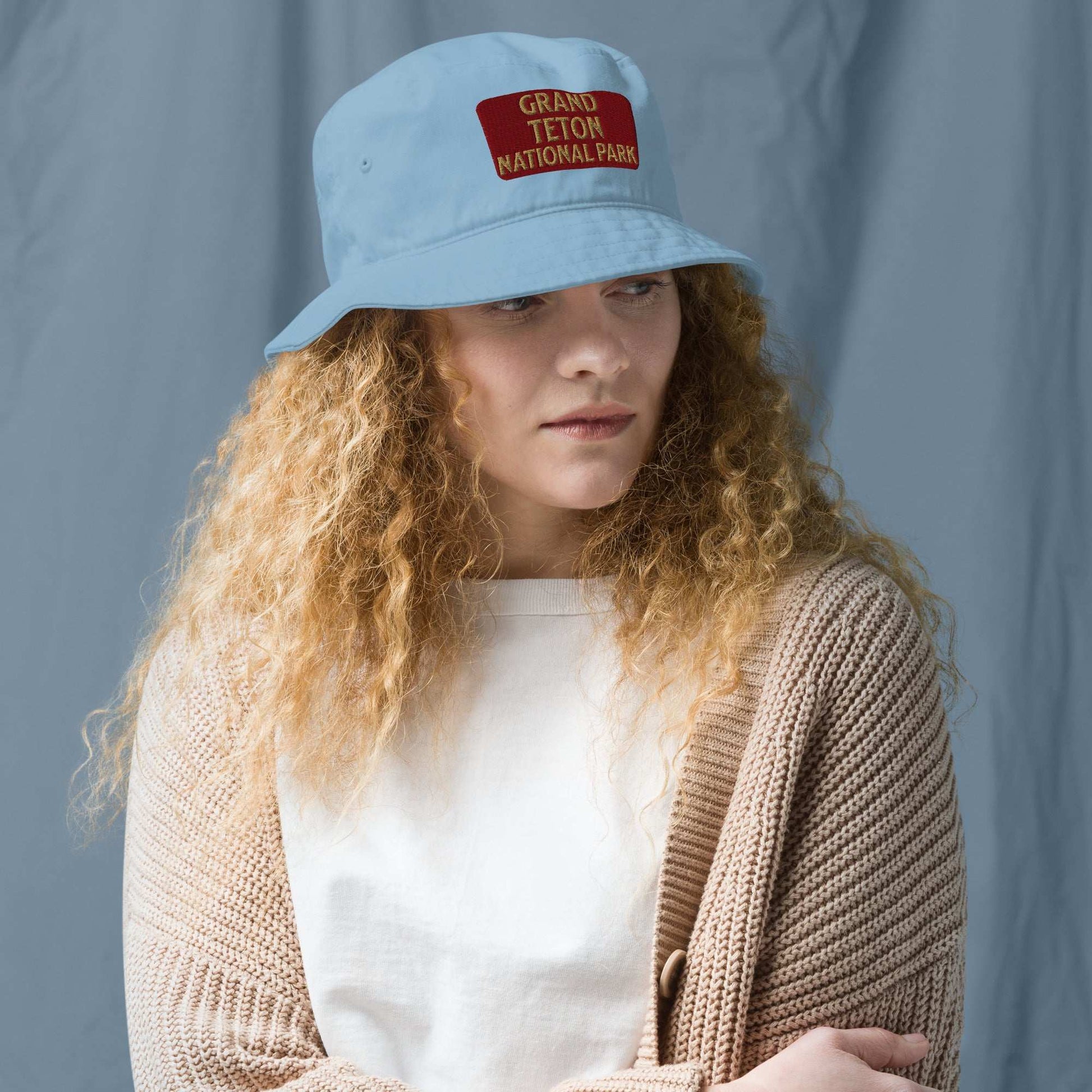 Grand Teton National Park Organic Embroidered Bucket Hat - Parks ApparelHeadwear