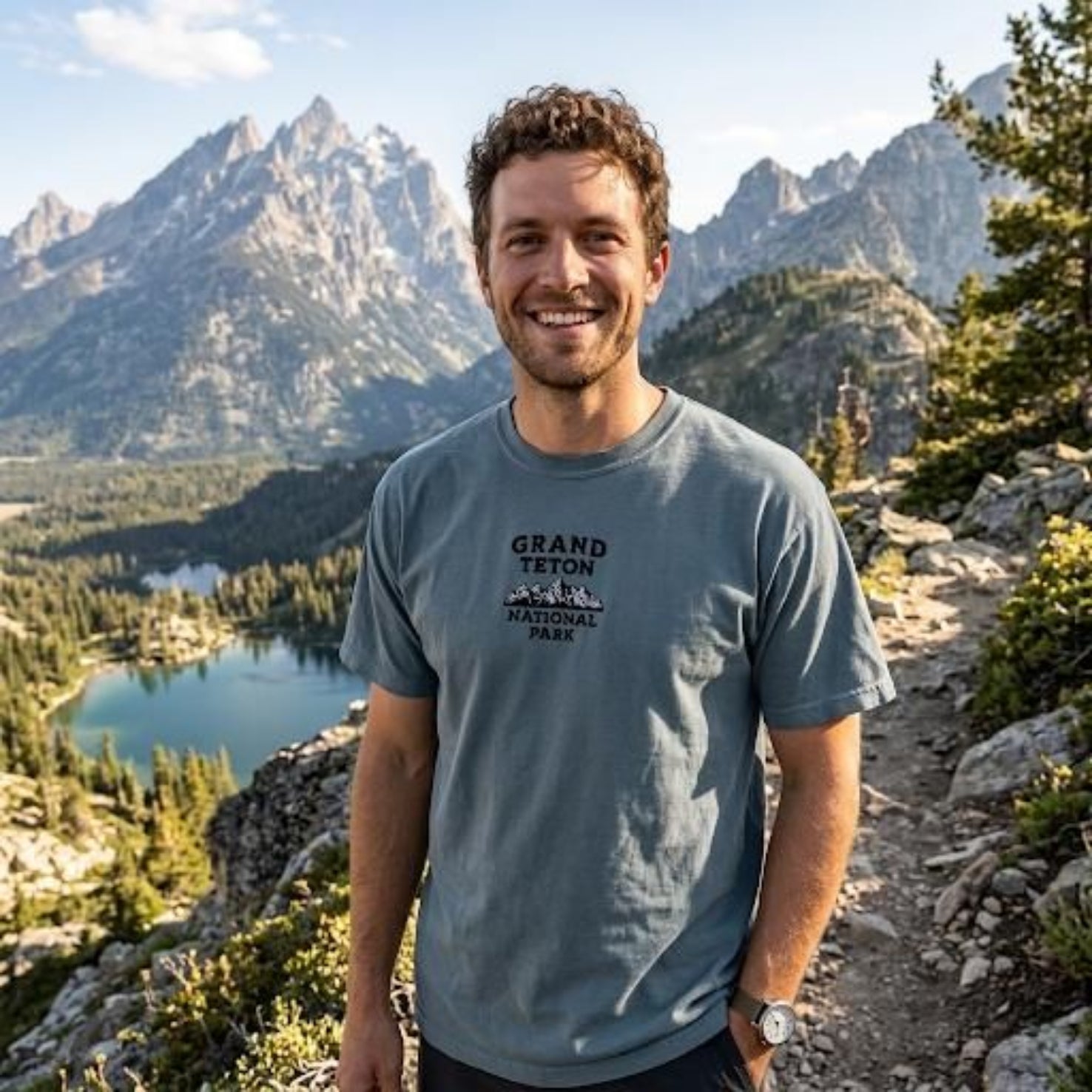 Grand Teton National Park Premium Embroiderd T-shirt - Parks ApparelT-Shirt