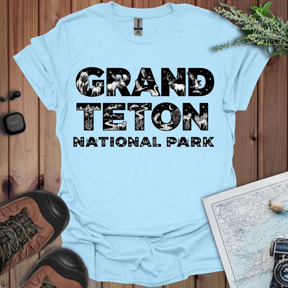 Grand Teton National Park silhouette graphic t-shirt primary product view