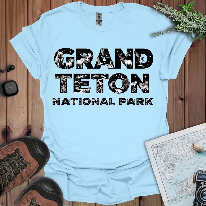 Grand Teton National Park silhouette graphic t-shirt primary product view
